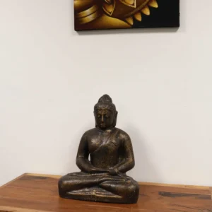 Medium buddhafigur i antik guldfinish 0,5 m - produktbild 2
