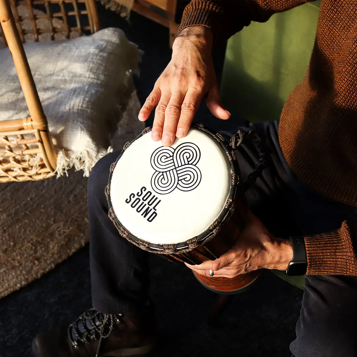 Medium djembe trumma Soul Sound med djup bas 40 cm - produktbild 7