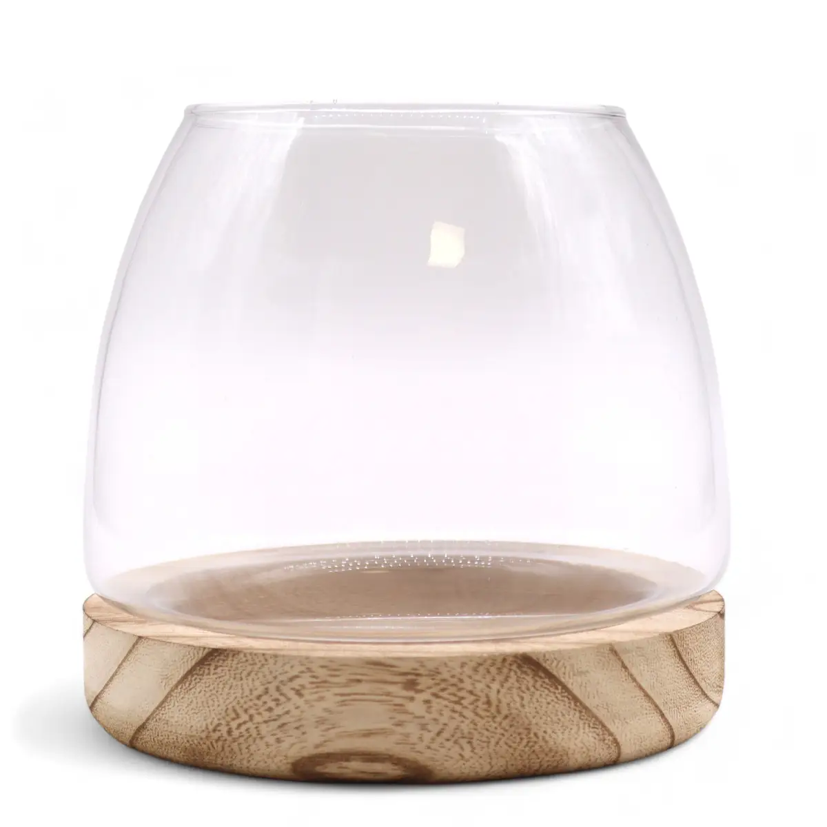 Medium glasterrarium med naturlig tungträbotten 15x15 cm - produktbild 2