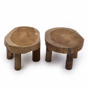 Medium teakdisplay med ben 27x15 cm, 2-pack - produktbild 3
