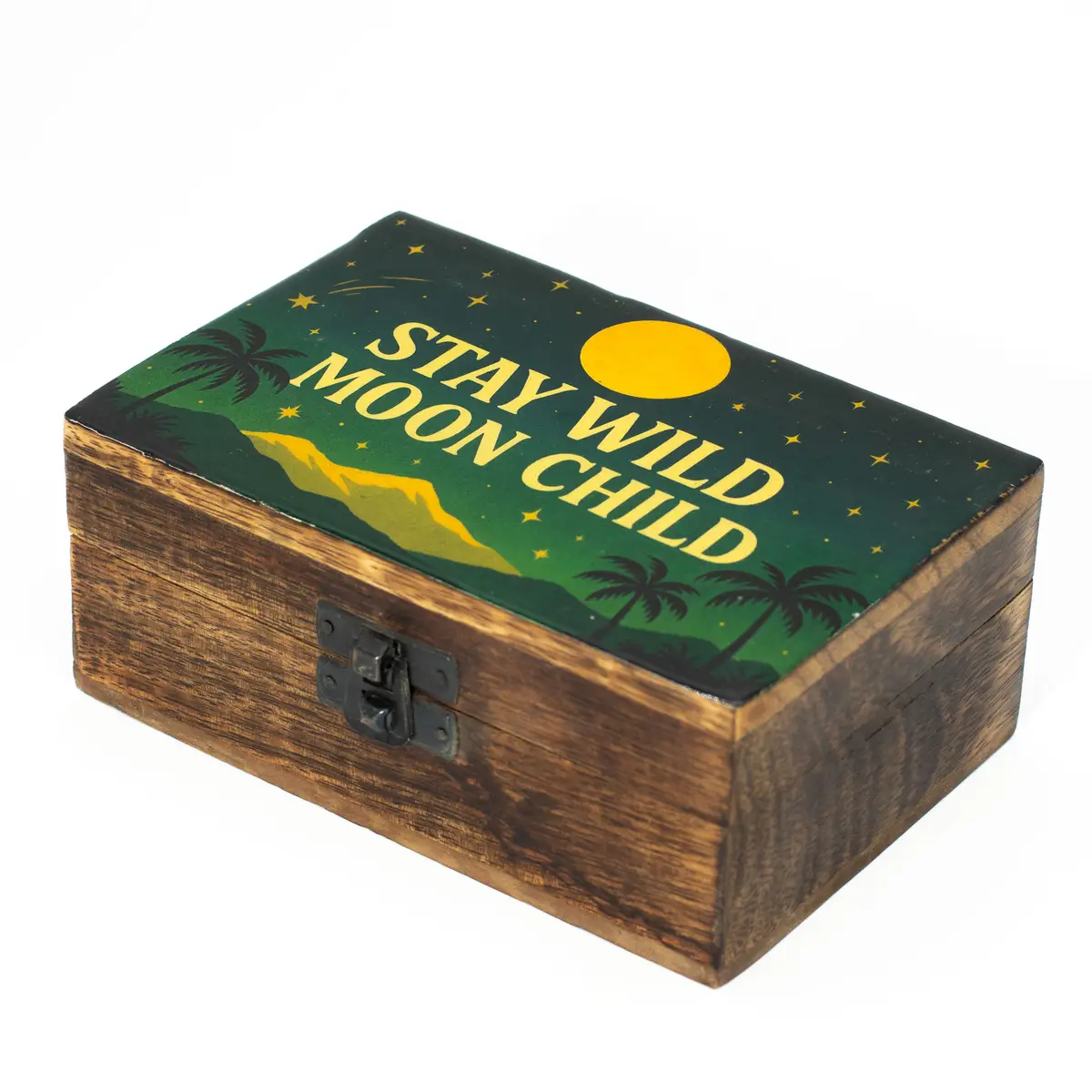 Mellanask i mangoträ med emaljerat lock Stay Wild Moon Child - produktbild 2