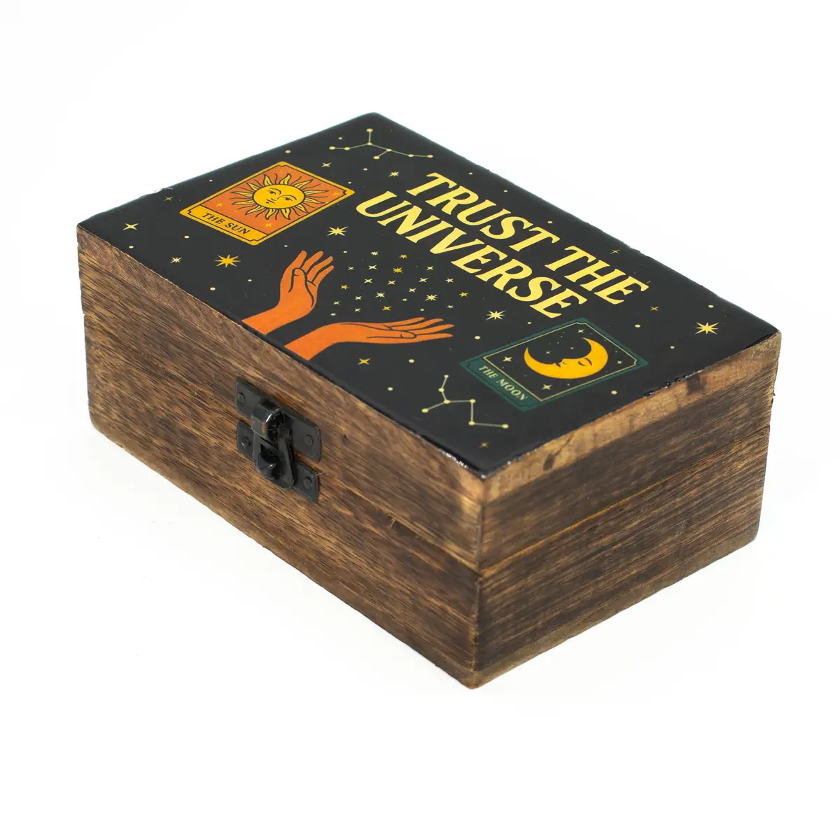 Mellanask i mangoträ med emaljerat lock – Trust the Universe - produktbild 2