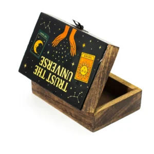 Mellanask i mangoträ med emaljerat lock – Trust the Universe - produktbild 3