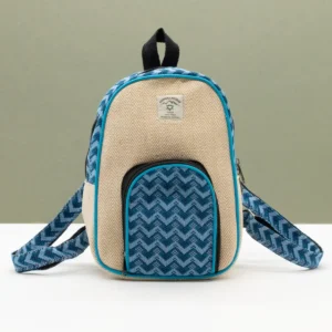 Mellanryggsäck Kathmandu i bomull och hampa med Dhaka-mönster 30x21x9 cm - produktbild 3