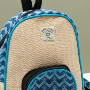 Mellanryggsäck Kathmandu i bomull och hampa med Dhaka-mönster 30x21x9 cm - produktbild 4