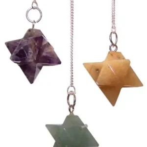 Merkaba-pendlar i ädelsten med silverkedja - produktbild 2