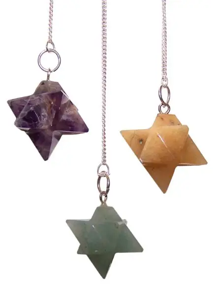 Merkaba-pendlar i ädelsten med silverkedja - produktbild 2