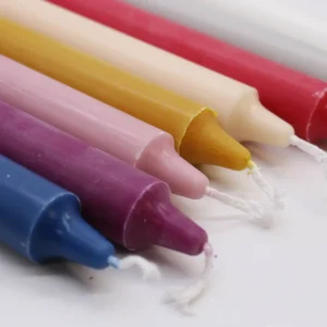 Middagsljus i naturligt vax 25 cm blå, 4-pack - produktbild 3