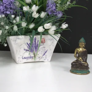 Miniatyr Buddhafigur i mässing sittande i meditation - produktbild 3
