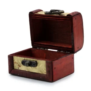 Miniatyr vintageförvaringslåda i kolonialstil med mässingsdetaljer - produktbild 2