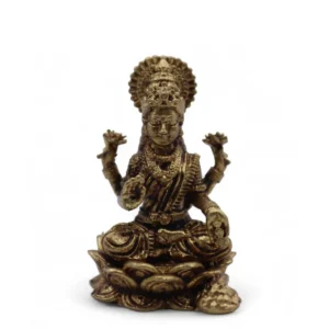 Miniatyrstaty i mässing av gudinnan Laxmi 30 mm - produktbild 4