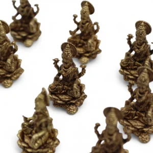 Miniatyrstaty i mässing av gudinnan Laxmi 30 mm - produktbild 7