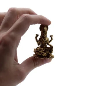 Miniatyrstaty i mässing av gudinnan Laxmi 49 mm - produktbild 2