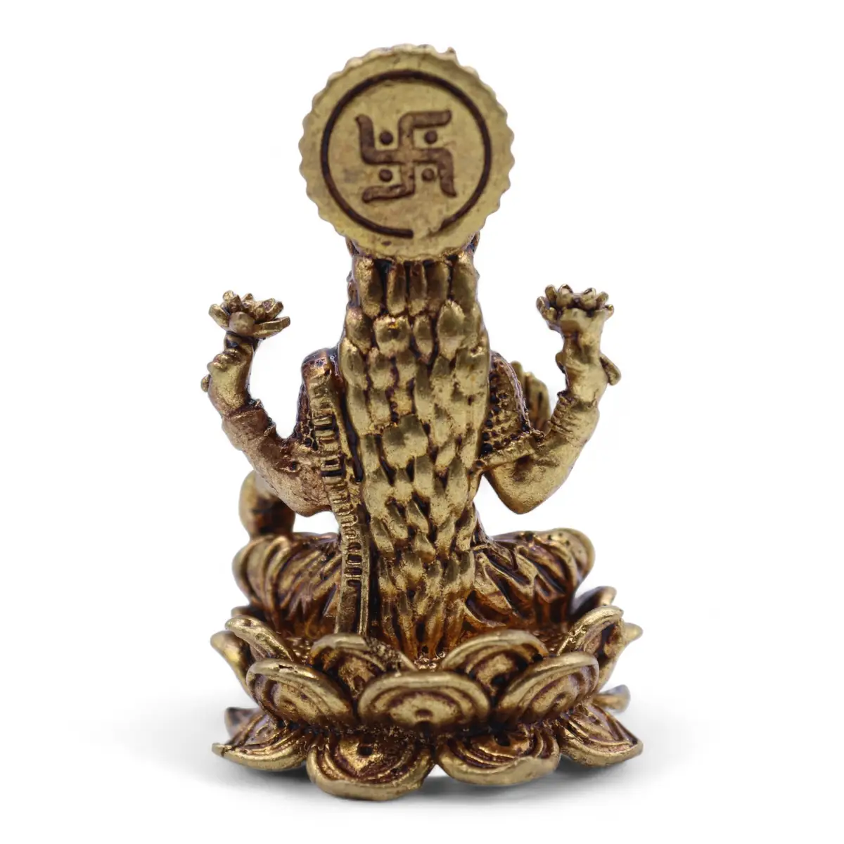 Miniatyrstaty i mässing av gudinnan Laxmi 49 mm - produktbild 3