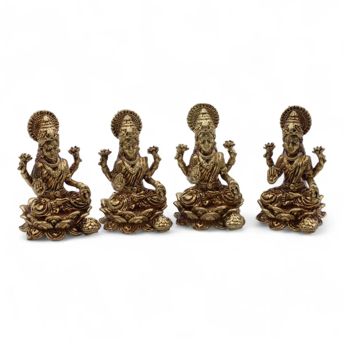 Miniatyrstaty i mässing av gudinnan Laxmi 49 mm - produktbild 7