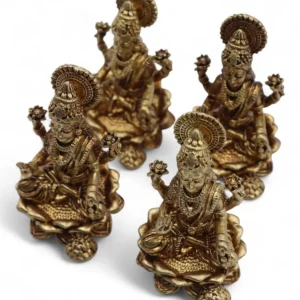 Miniatyrstaty i mässing av gudinnan Laxmi 49 mm - produktbild 8