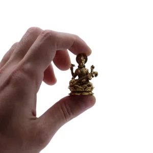 Miniatyrstaty i mässing av gudinnan Saraswati 34 mm - produktbild 8