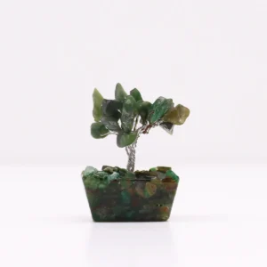 Miniatyrträd av ädelsten på orgonitbas med grön aventurin, 15 stenar - produktbild 2
