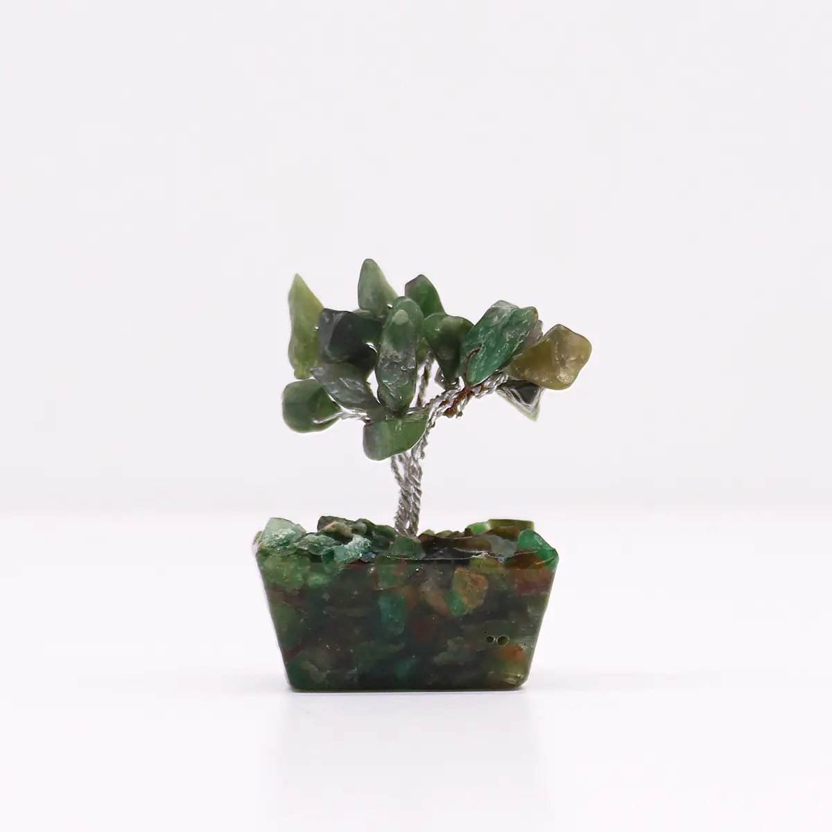 Miniatyrträd av ädelsten på orgonitbas med grön aventurin, 15 stenar - produktbild 2