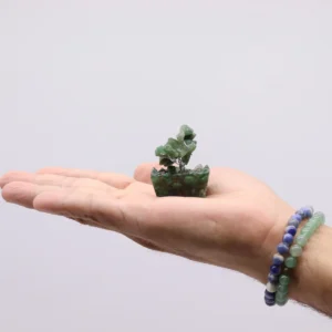 Miniatyrträd av ädelsten på orgonitbas med grön aventurin, 15 stenar - produktbild 3