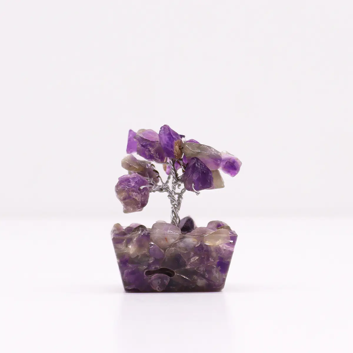 Miniatyrträd av ametist på orgonitbas, 15 stenar - produktbild 3