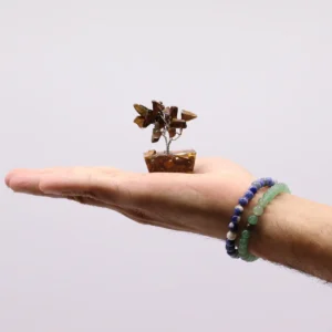 Miniatyrträd av tigeröga på orgonitbas, 15 stenar - produktbild 4