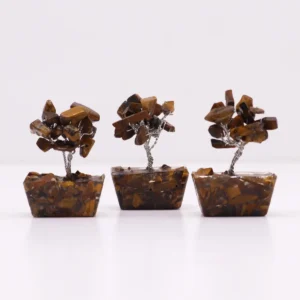 Miniatyrträd av tigeröga på orgonitbas, 15 stenar - produktbild 5