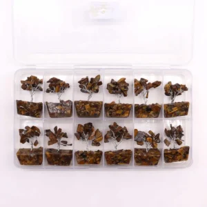 Miniatyrträd av tigeröga på orgonitbas, 15 stenar - produktbild 6