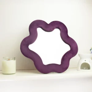 Mjuk vågig stjärnspegel i sammet mauve 33x31 cm - produktbild 2
