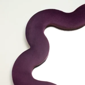 Mjuk vågig stjärnspegel i sammet mauve 33x31 cm - produktbild 3