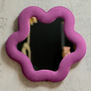 Mjuk vågig stjärnspegel i sammet mauve 33x31 cm - produktbild 5