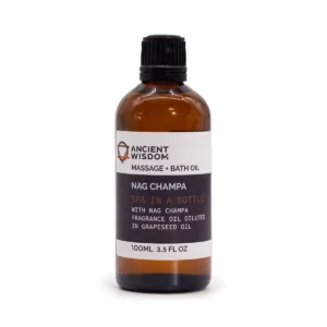 Flaska med Nag Champa massageolja 100 ml från Ancient Wisdom