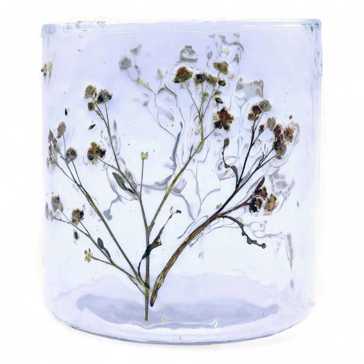 Naturlig glasljusstake med torkade blommor, 8x8 cm - produktbild 4