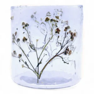 Naturlig glasljusstake med torkade blommor, 8x8 cm - produktbild 7
