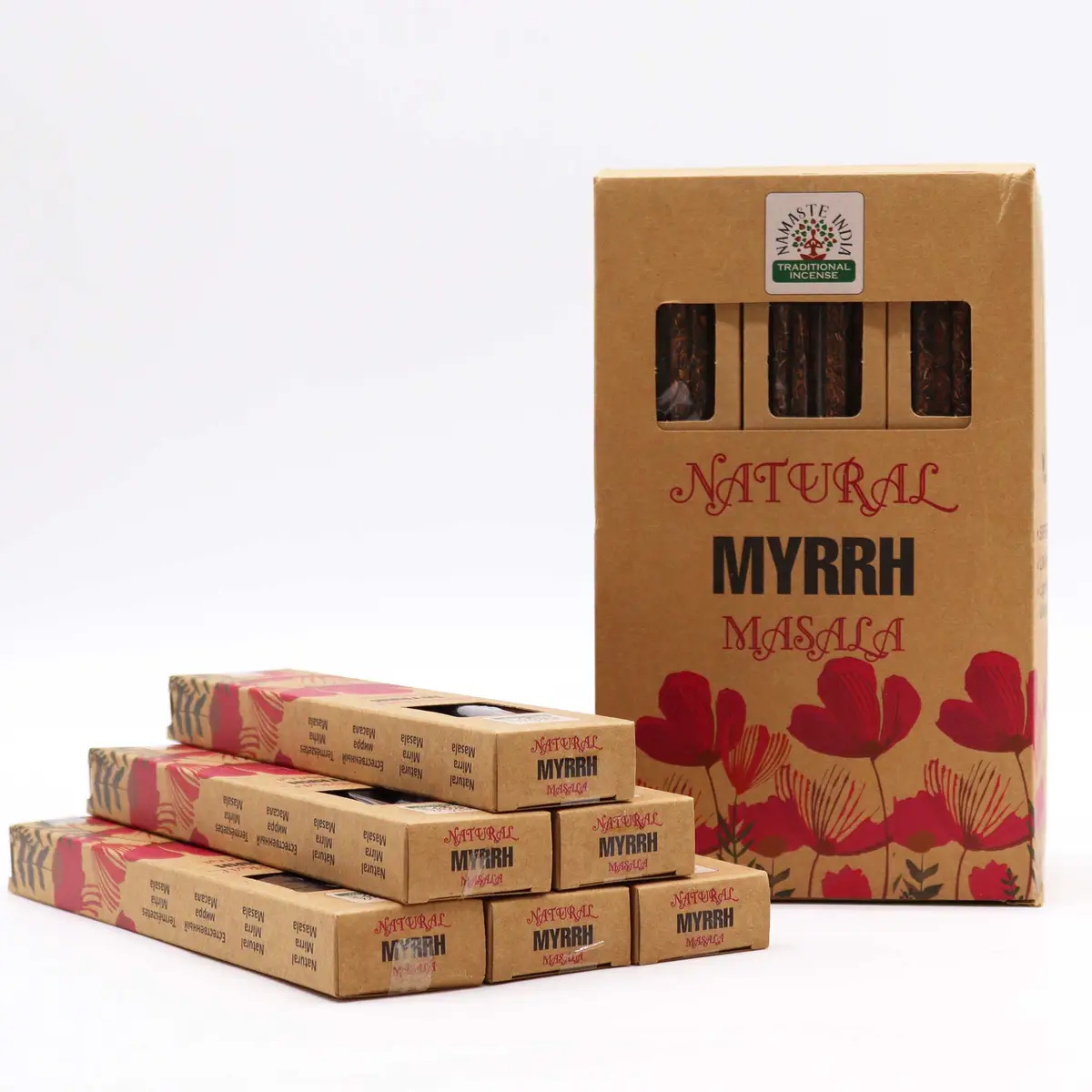 Naturliga botaniska masala-rökelsepinnar med myrra - produktbild 3