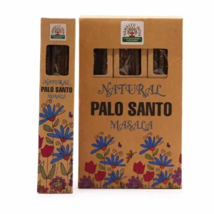 Förpackning med naturliga botaniska masala-rökelsepinnar Palo Santo med blommönster