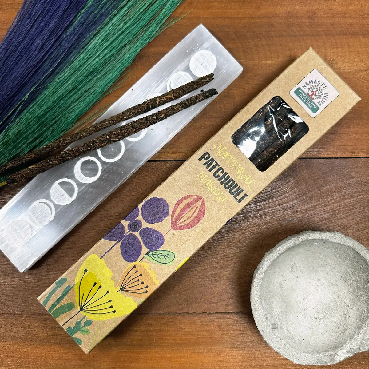 Naturliga botaniska masala-rökelsestickor med patchouli - produktbild 2