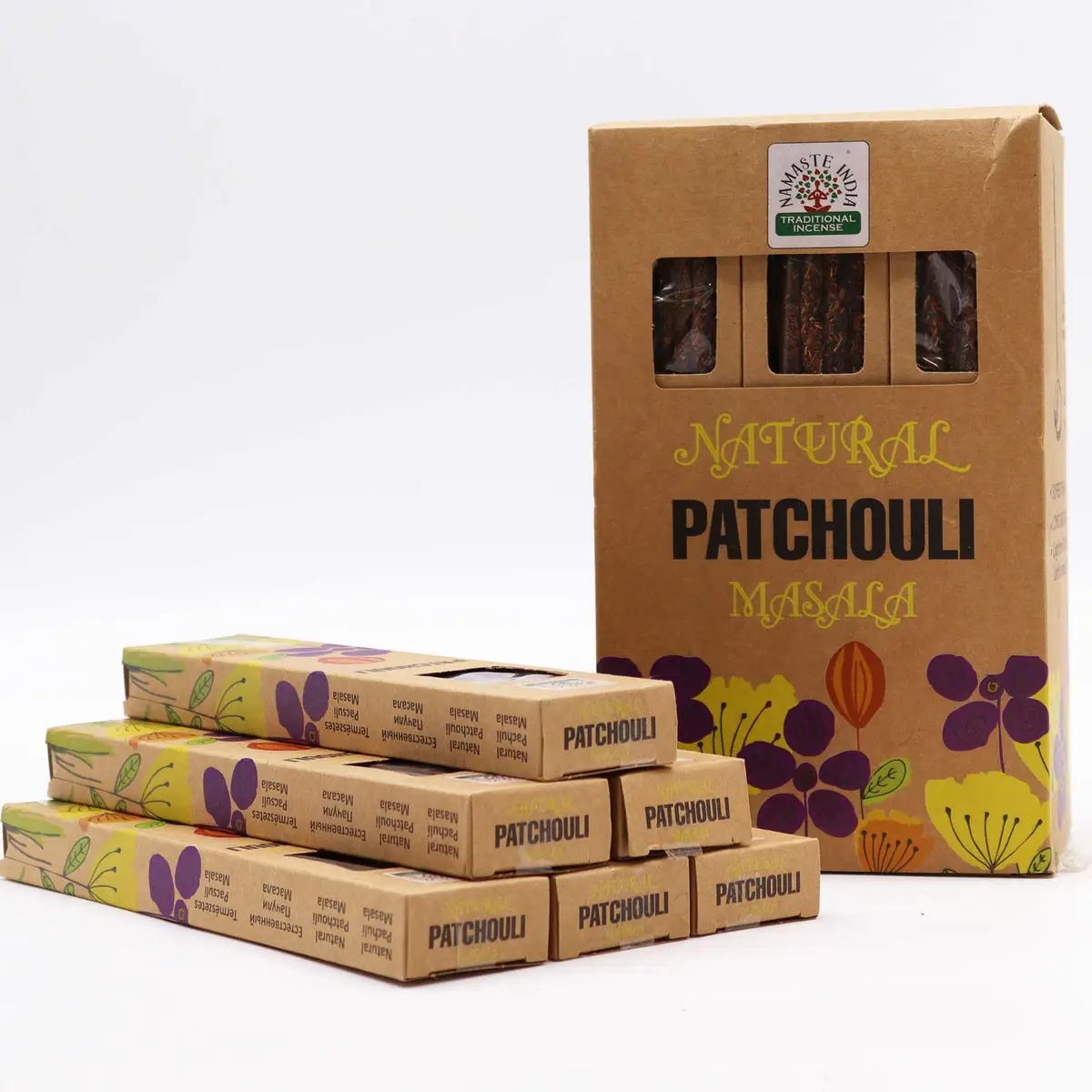 Naturliga botaniska masala-rökelsestickor med patchouli - produktbild 3