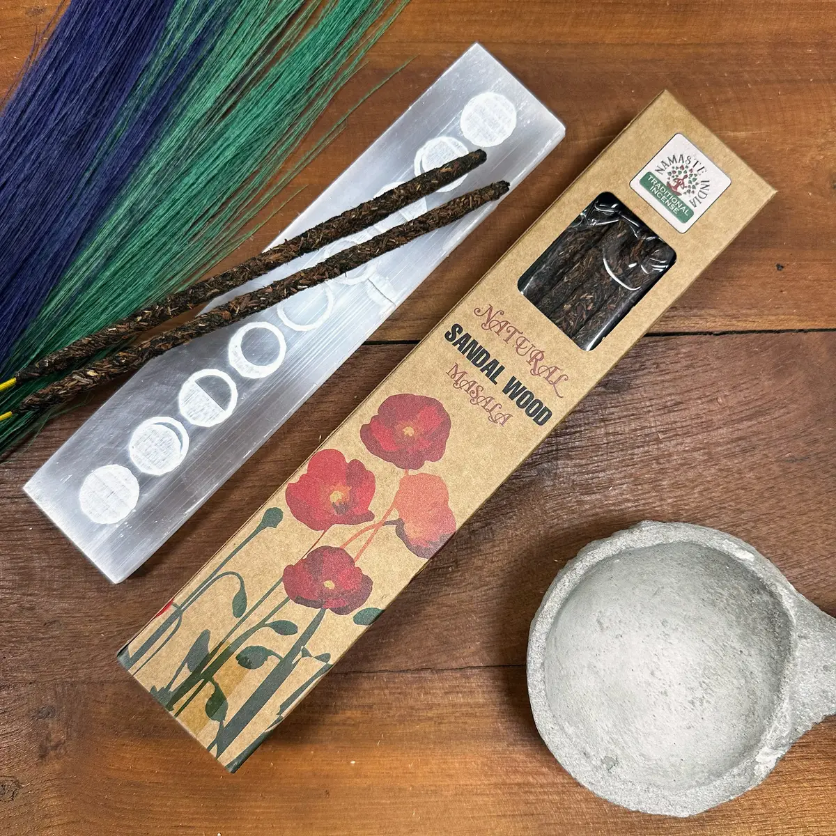 Naturliga botaniska masala-rökelsestickor Sandelträ - produktbild 2