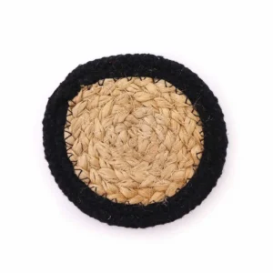 Naturliga glasunderlägg i jute och bomull 10 cm, 6-pack i korg - produktbild 7