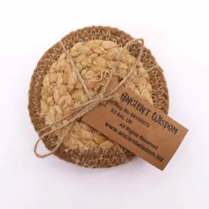 Naturliga glasunderlägg i jute och bomull 10 cm, set om 4 - produktbild 3