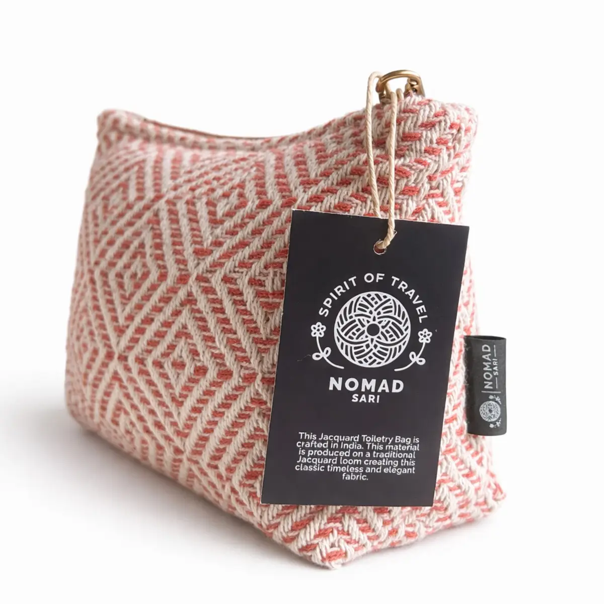 Necessär i indisk jacquardväv Nomad Sari Coral Maze - produktbild 7