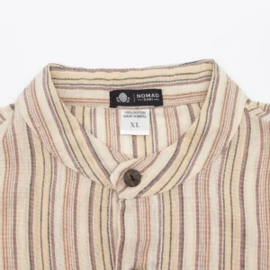 Nomad Sari Grandad-skjorta i brunbeige bomull XL - produktbild 6