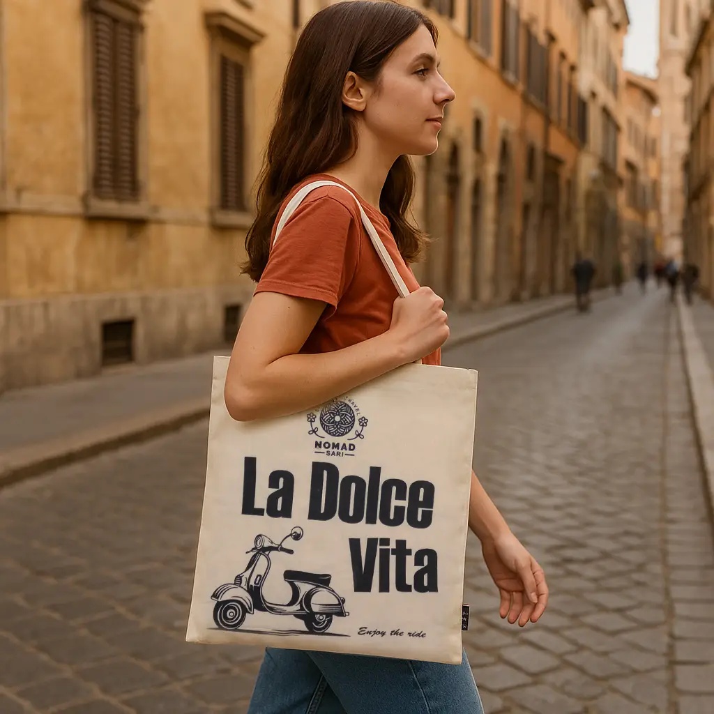 Nomad Sari ikonisk enkel bomullskasse La Dolce Vita - produktbild 2