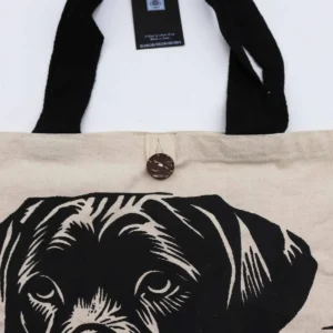 Nomad Sari ikonisk klassisk tygkasse med hundmotiv i vitt 10oz - produktbild 3