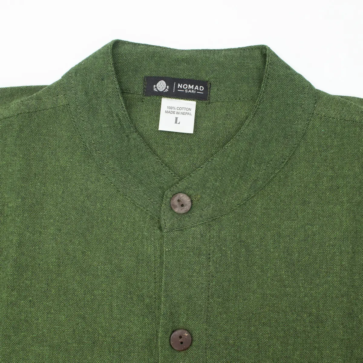 Nomad Sari Kathmandu-skjorta i bomull, skogsgrön - produktbild 7