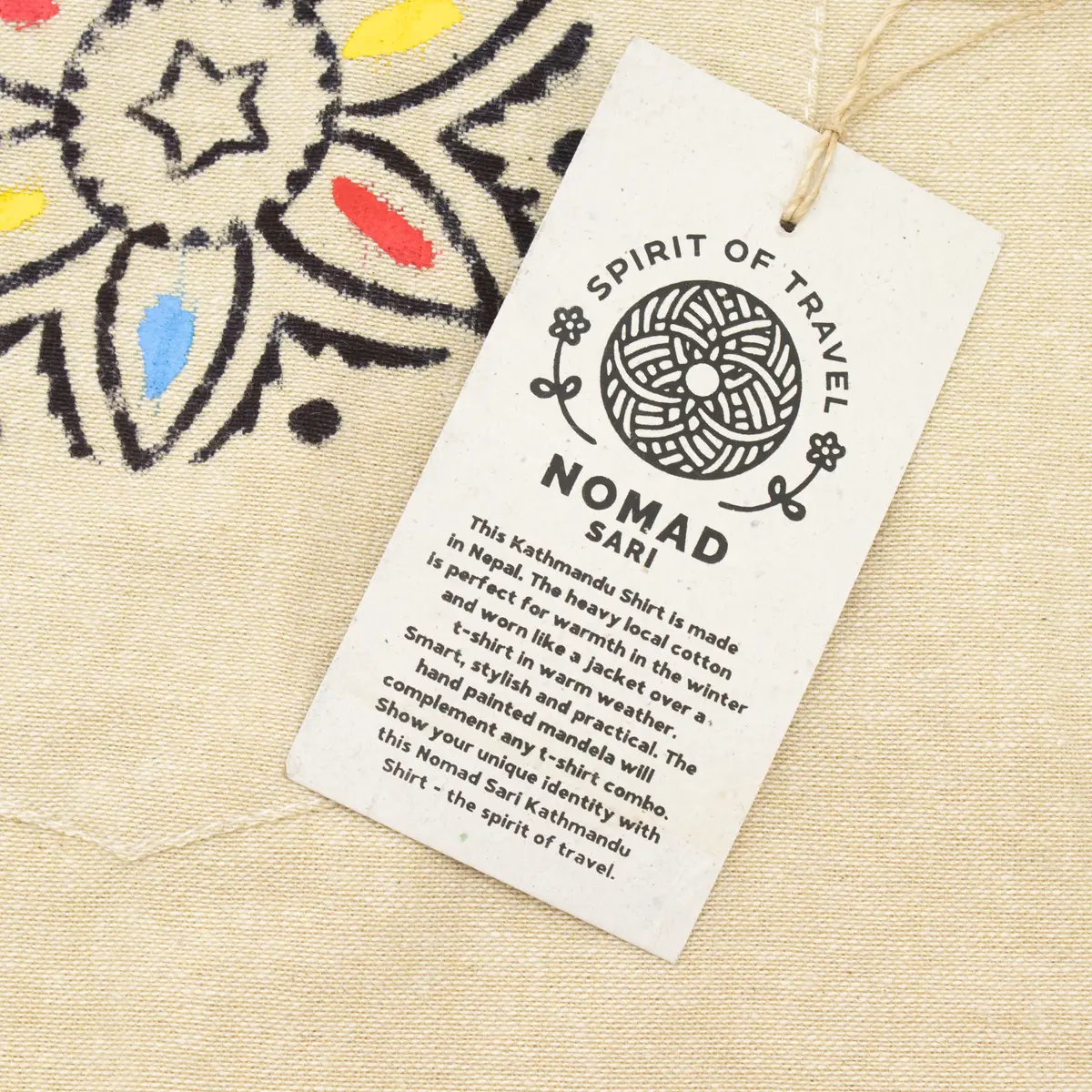 Nomad Sari Kathmandu-skjorta i bomull, stenfärgad, storlek Large - produktbild 4