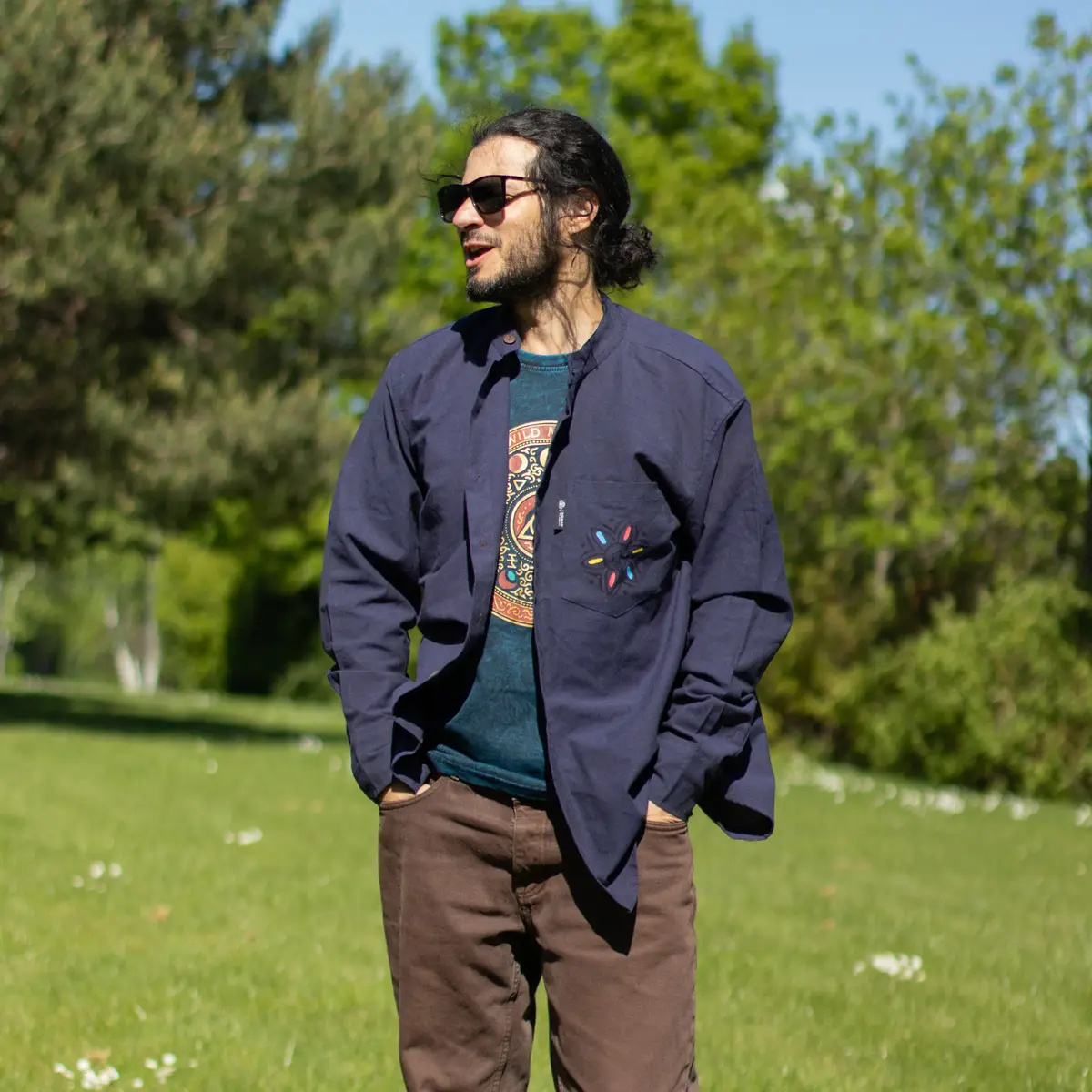 Nomad Sari Kathmandu-skjorta i indigo, medium - produktbild 3