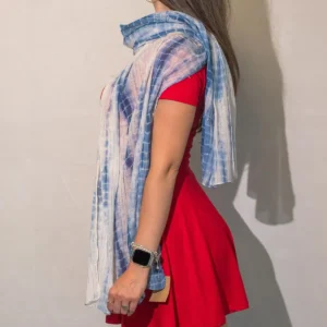 Nomad Sari Party Shine sjal i dov blå (180×50 cm) - produktbild 2