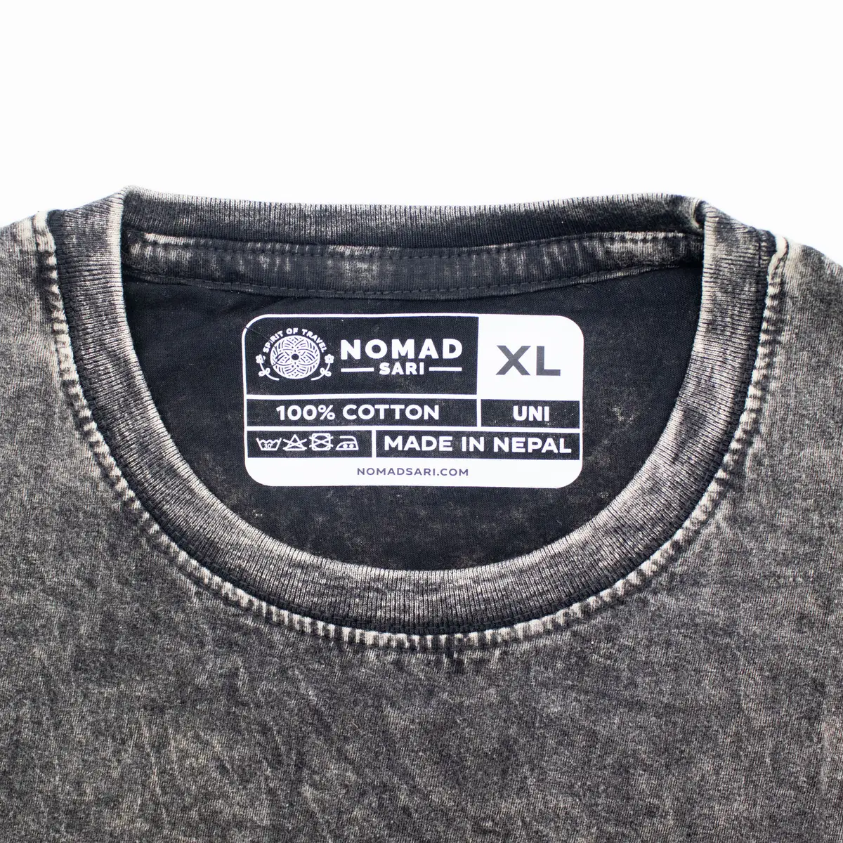 Nomad Sari Stonewashed bomulls-T-shirt med Compass of Life-motiv, kolgrå, XL - produktbild 5